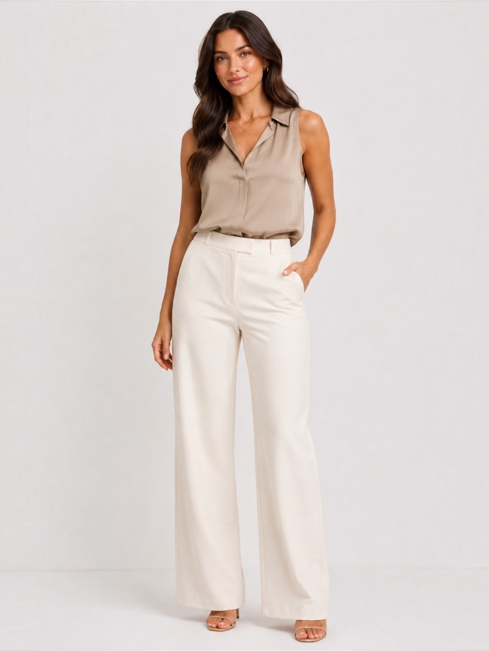 NWT J.McLaughlin Brock Ivory Wide Leg Pants Size 12